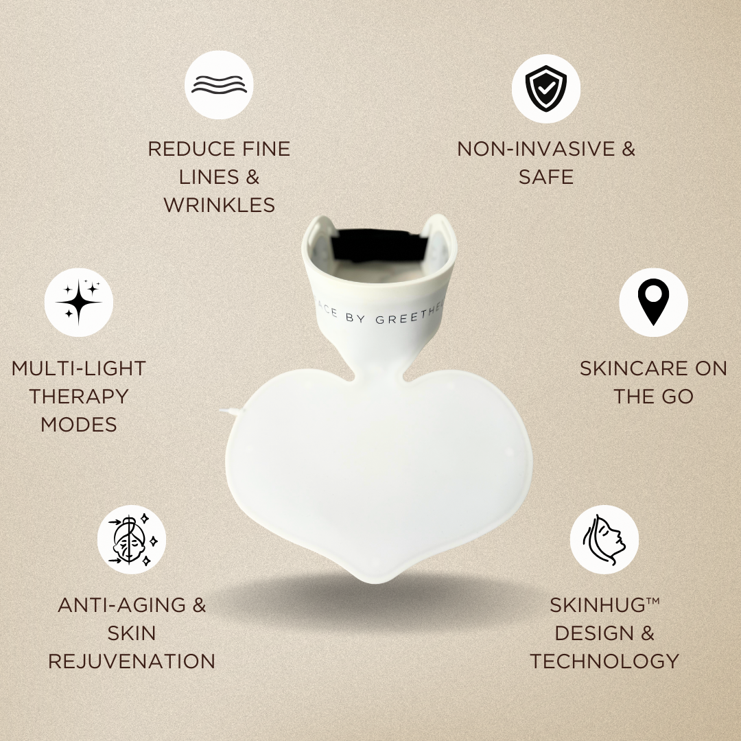 LED Neck and Decolletage Mask - Achieve youthful, glowing skin from home. Non-invasive, gentle, and effective for anti-aging.