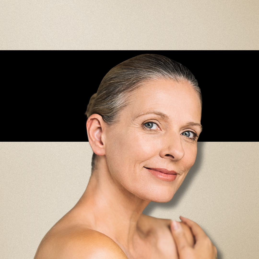 Beauty shot of a woman with smooth, even-toned skin, highlighting a flawless and radiant complexion.